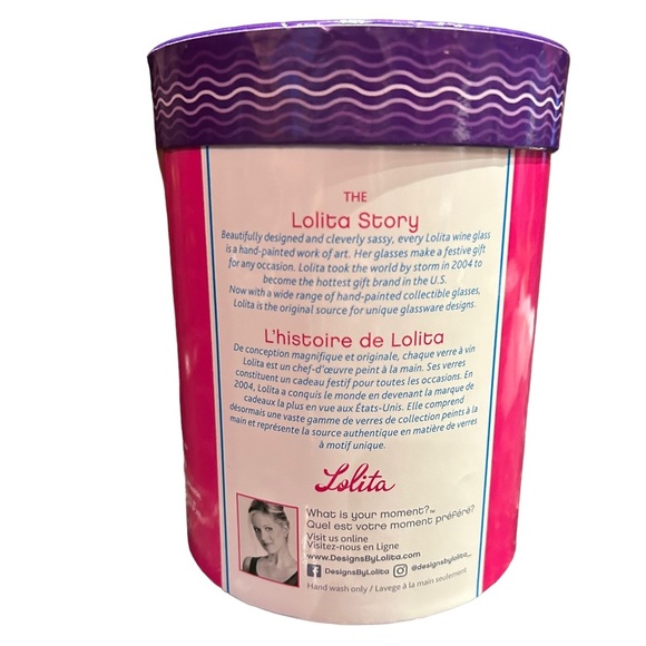 NEW Lolita Festive Lanterns Hand-Painted Artisan Stemless Wine Glass 20oz - Picture 2 of 6